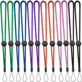 YOUOWO Wrist Lanyard Adjustable length small Strap 12 Pcs black Wrist Short Lanyard for Keys Phone Cases Lanyard Keychain USB