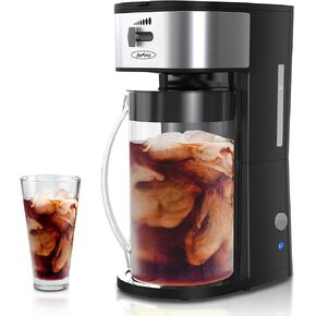 Sunvivi Iced Tea Maker and Iced Coffee Maker, 3-in-1 Coffee and Tea Machine Brewing System with 2.5 Quart Pitcher, Strength Selector, Perfect For Tea, Coffee, Lattes, Lemonade