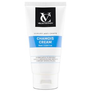 VeloChampion Luxury Chamois Cream for Cyclists, Runners and more | Vegan Anti-Chafing Cream for Men and Women | Reduces Saddle Sores and Friction (2.5 Fl Oz)