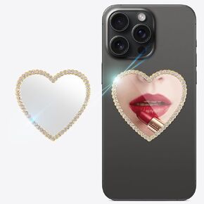 Bling Mirror Decal for Phone Case Phone Charm，【Slim Design】【Large Size】，Travel Mirror Acrylic Mirror Sticker Stick on Back of Phone Charm (Square) Gold