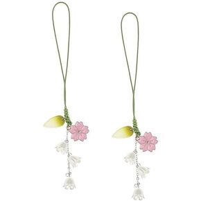 PartyKindom 2 Pcs Phone Charm Cell Phone Case Charm: Cute Phone Charm Strap Aesthetic Flower Pendant for Phone - Flower Keychain Bag Charm Camera Pendant Kawaii Phone Charm for Girls Womens
