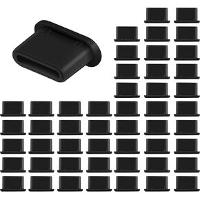 GINTOOYUN 50 PCS USB C Anti Dust Plug Cover,USB Type-C Female Dust Stopper,for All Type-C Devices， Such as Smartphone,Laptop,etc