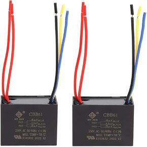 مكثف مروحة السقف CBB61 5 أسلاك 4 فائق التوهج+4.5 فائق التوهج+5 فائق التوهج متوافق مع مكثف مروحة 250VAC 50/60 هرتز (عبوتان) in Kuwait