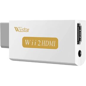 Wiistar Wii to HDMI Converter Output Video Audio Adapter HDMI Converter - Supports All Wii Display Modes to HDTV & Monitor