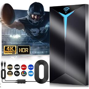 2024 Advanced 1100+ Miles Range TV Antenna Indoor Outdoor for 2K & 4K Smart TVs, tv Antenna Local Channels & 36 Ft HD Cable