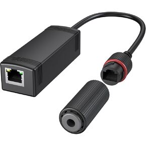 Gigabit Ethernet Splitter 48V to 24V, Active PoE Power Over Adapter for Wireless Bridge, PoE Splitter with 24V 1.0A 1000Mbps Output Port