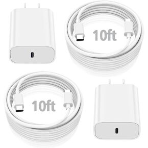 10FT iPad Charger Cord, 20W USB C Fast Charger with Long Charging Cable for iPad Pro 13/12/11 inch, iPad 10th Generation, iPad Air 13/11 inch 5th/4th, iPad Mini 6