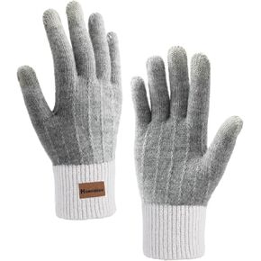 Warm Winter Gloves for Men and Women, Knitted Touchscreen Convertible Mittens Flap Thermal Gloves