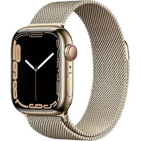 Apple Watch Series 7 (GPS, 41mm) Starlight Aluminum Case with Starlight Sport Band, Regular (Renewed)