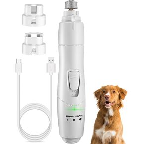Dog Nail Grinder with LED Light, Rechargeable Dog Nail Grinder for Large Dogs, Medium & Small Dogs, Professional Pet Nail Grinder for Dogs Quiet Soft Puppy Grooming, Cat Nail Grinder, Dog Nail Trimmer
