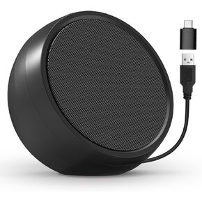 USB Computer Speakers for Desktop Monitor,Desktop Speakers with Loud Sound, Volume Control and Mute Button for Windows,Linux,Mac Air/Pro(USB-C to USB Adapter Included) (Black) (Black) (Black) in Kuwait