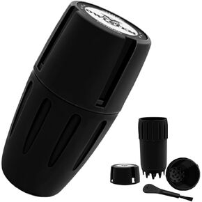 Grinder, 2-in-1 Grinding & Storage Design-Suitable for Home, Outdoor & Kitchen Use (Black)