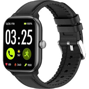 Compatible with Spade & Co Health Smartwatch 4 bands, Leather Silicone Breathable Replacement Straps Compatible with Spade & Co Health Smartwatch 4 1.85 Inches