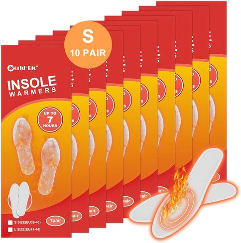 Insole Foot Warmers Disposable, Long Lasting Ultra Thin Foot Toe Warmers for Men Women, Air Activated Heated Insole Warmers for Feet for Hiking Camping Skiing, Up to 7 Hours of Heat, S/L, 40/10 Pair in Saudi Arabia