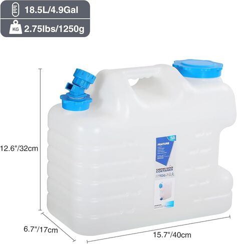 RedSwing 4 Gallon/15L Portable Water Container with Spigot, Water Storage Carrier for Camping Outdoor Hiking, BPA Free in Saudi Arabia