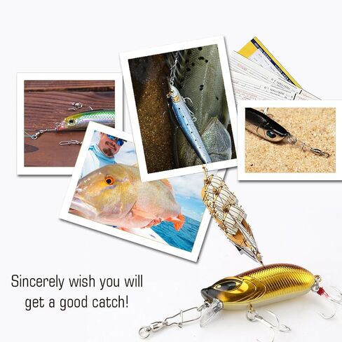AMYSPORTS Duo Lock Snap Fishing Swivels Stainless Barrel Swivels Fishing Lure Snap Swivels Ball Bearing Swivels Fishing Tackle for Saltwater Fishing Freshwater Fishing in Kuwait