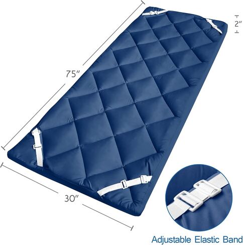 Cot Mattress Pad 30" X 75" Quilted Cot Pads for Camping | Improved Thickness, Sleeping Mattress Topper for Camp/Rv Bunk/Narrow Twin Beds in Kuwait