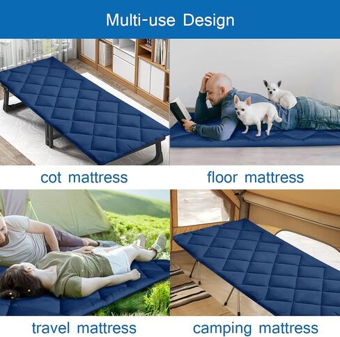 Cot Mattress Pad 30" X 75" Quilted Cot Pads for Camping | Improved Thickness, Sleeping Mattress Topper for Camp/Rv Bunk/Narrow Twin Beds in Kuwait