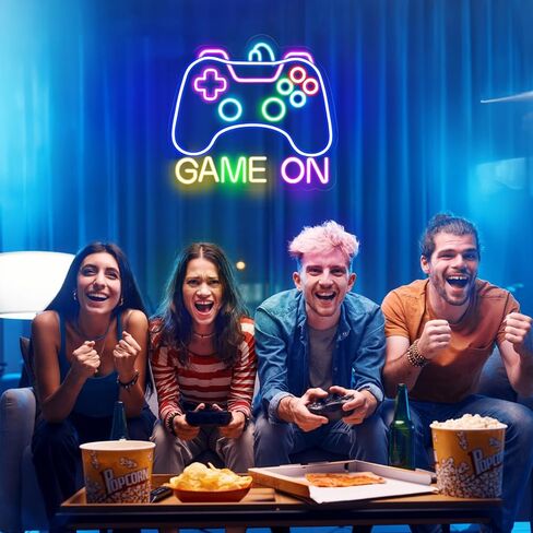 Gamer Neon Sign for Game Room Decor, Game On Neon LED Sign for Gamer Wall Decor, Gaming Neon Light Sign for Teen Bedroom Decor, Gamer Gifts for Boys, Teen, Men, Kids in Kuwait
