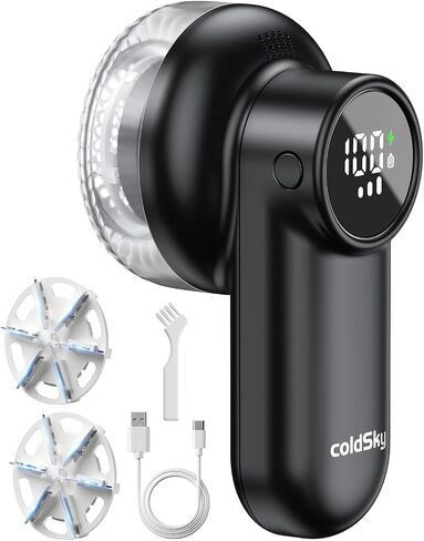 Rechargeable Fabric Shaver, Lint Shaver with Digital Display, Sweater Shaver with 6-Leaf Blades and Safety Lock, 3-Speeds Defuzzer Remove Fuzz, Pills from Clothes, Furniture, Sofa, Blanket in Saudi Arabia