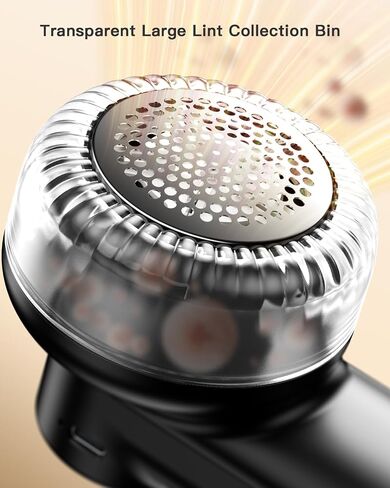 Rechargeable Fabric Shaver, Lint Shaver with Digital Display, Sweater Shaver with 6-Leaf Blades and Safety Lock, 3-Speeds Defuzzer Remove Fuzz, Pills from Clothes, Furniture, Sofa, Blanket in Saudi Arabia
