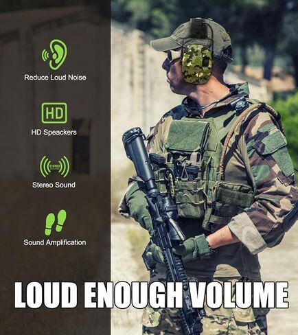 Upgrade Bluetooth 5.4 Shooting Ear Protection with Sound Amplify Electronic Digital Safety Ear Muffs Slim Hearing Protector for Shooting Hunting Gun Range (Black) in Kuwait