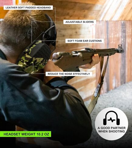 Upgrade Bluetooth 5.4 Shooting Ear Protection with Sound Amplify Electronic Digital Safety Ear Muffs Slim Hearing Protector for Shooting Hunting Gun Range (Black) in Kuwait