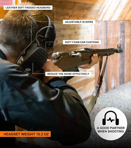 Upgrade Bluetooth 5.4 Shooting Ear Protection with Sound Amplify Electronic Digital Safety Ear Muffs Slim Hearing Protector for Shooting Hunting Gun Range (Black) in Kuwait