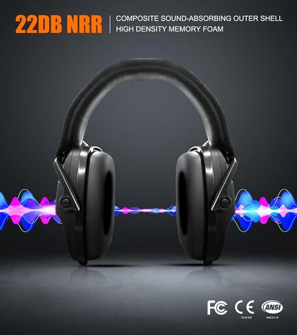 Upgrade Bluetooth 5.4 Shooting Ear Protection with Sound Amplify Electronic Digital Safety Ear Muffs Slim Hearing Protector for Shooting Hunting Gun Range (Black) in Kuwait