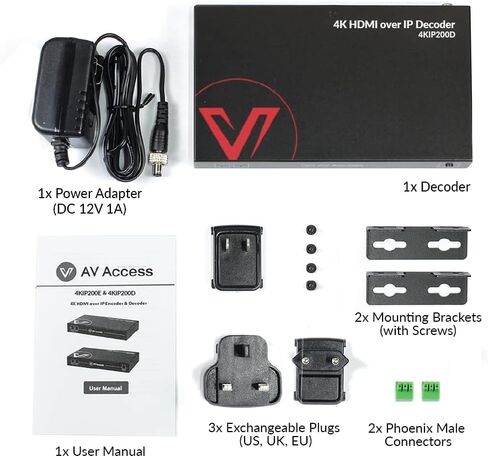 موسع AV Access 4K HDMI عبر TCP/IP، وحدة فك ترميز AV عبر IP مع جدار فيديو يصل إلى 8X8، 395 قدمًا (120 مترًا)، التوصيل والتشغيل بدون تكوين، تحكم مرئي، مصفوفة فيديو، PoE، RS-232 in Saudi Arabia