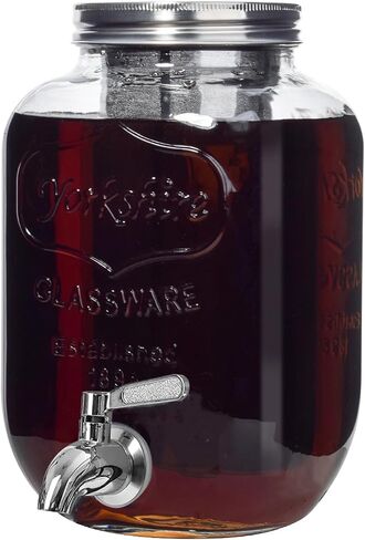 1 Gallon Cold Brew Coffee Maker - Stainless Steel Spigot - Large Glass Mason Jar Drink Dispenser & Sun Tea Pitcher with Infuser in Saudi Arabia
