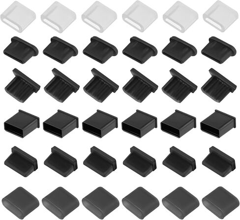 36 PCS USB Dust Cover Port Plugs 6 Types USB Cover Port Plug Caps USB Anti Dust Cover Plugs Silicone USB Cap Port Protector Dust Stopper for USB Type-C, Micro USB, USB A Female and Male Ports in Saudi Arabia