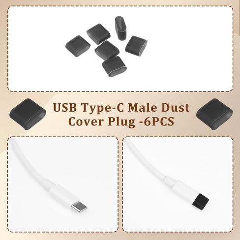 36 PCS USB Dust Cover Port Plugs 6 Types USB Cover Port Plug Caps USB Anti Dust Cover Plugs Silicone USB Cap Port Protector Dust Stopper for USB Type-C, Micro USB, USB A Female and Male Ports in Saudi Arabia