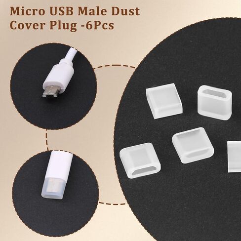 36 PCS USB Dust Cover Port Plugs 6 Types USB Cover Port Plug Caps USB Anti Dust Cover Plugs Silicone USB Cap Port Protector Dust Stopper for USB Type-C, Micro USB, USB A Female and Male Ports in Saudi Arabia