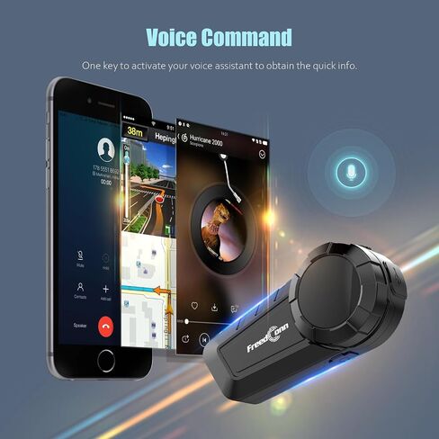 FreedConn Motorcycle Bluetooth Headset KY PRO Bluetooth Helmet Intercom Motorcycle Communication Systems with CVC Noise Cancellation Stereo Music FM IP65 Waterproof for Full/Half Face Helmet Basic in Kuwait