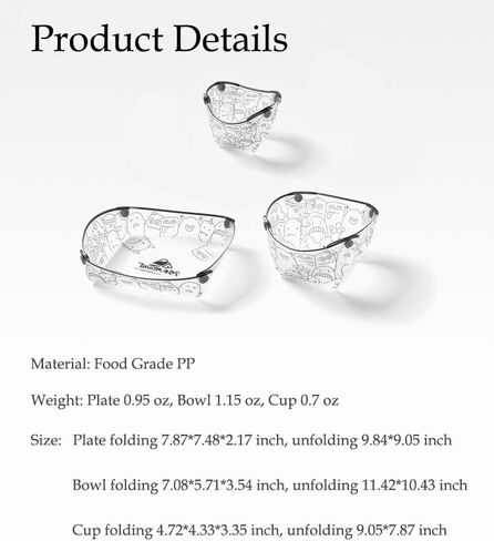 Portable Camping Tableware Set of 6 Pieces, Folding Plate, Bowl, Water Cup, Easy-Clean, Ultra-Light, Heat-Resistant,Collapsible, Food-Grade Material, for Outdoor Picnics (2) in Saudi Arabia