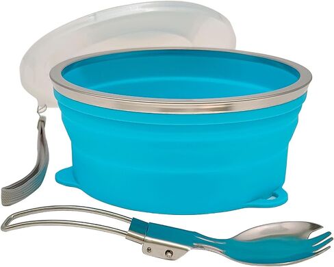 Mess Kit for Camping Silicone Collapsible Bowl and Stainless Steel Spoon for Backpacking Outdoor Hiking Traveling and Picnic in Saudi Arabia
