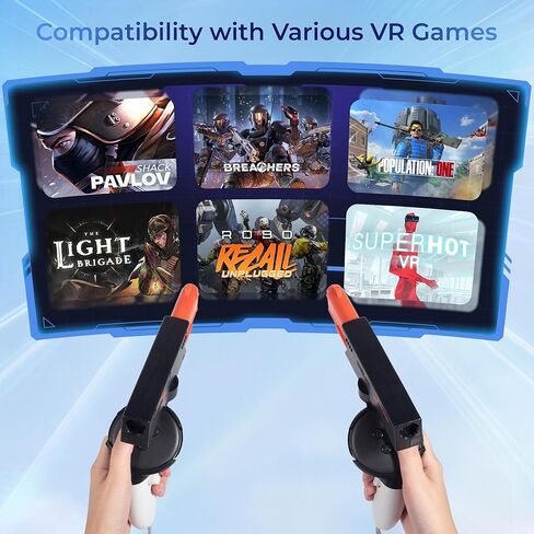 قبضة VR PistoI لوحدات التحكم Meta Quest 3/Quest 3S، ملحقات مقبض مسدس VR إنساني 2 في 1 لـ Oculus Quest 3/Quest 3S، إحساس الإمساك الواقعي لألعاب FPS المحسنة (أسود) in Saudi Arabia