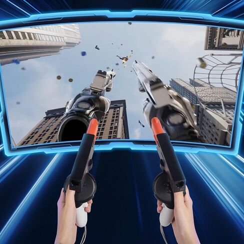 قبضة VR PistoI لوحدات التحكم Meta Quest 3/Quest 3S، ملحقات مقبض مسدس VR إنساني 2 في 1 لـ Oculus Quest 3/Quest 3S، إحساس الإمساك الواقعي لألعاب FPS المحسنة (أسود) in Saudi Arabia