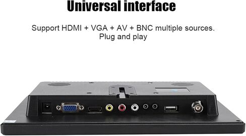 VBESTLIFE 10.1 Inch HD LCD Monitor with VGA HDMI BNC AV USB Input, 1280x800 16:10 HD Color Screen Security Monitor with Speaker, for PC CCTV Security (US Plug) in Saudi Arabia