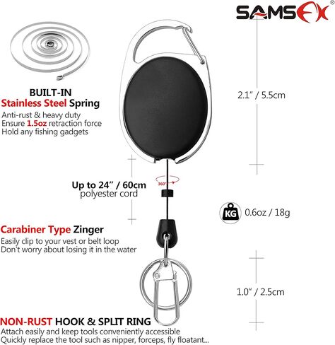 SAMSFX Fishing Knot Tying Tool, Multifunctional Fly Fishing Nippers with Retractor, Fishing Line Knot Tyer, Fast Tie Nail Knots, Tackle Box Accessory in Kuwait