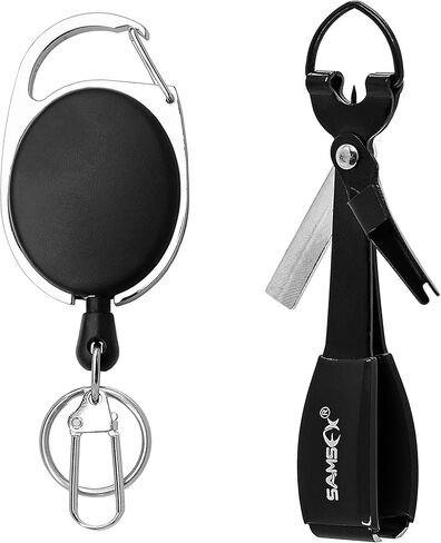 SAMSFX Fishing Knot Tying Tool, Multifunctional Fly Fishing Nippers with Retractor, Fishing Line Knot Tyer, Fast Tie Nail Knots, Tackle Box Accessory in Kuwait