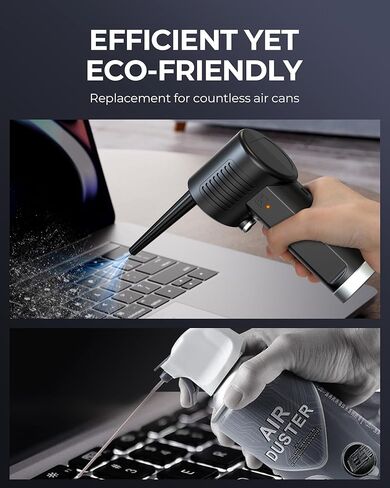 Koonie Cordless Air Duster, Battery Operated Computer Cleaning Duster, Portable Replaces Compressed Air Cans, 8000mAh 10W Fast Charging Air Blower, No Gas for Computer Keyboard, Car, Pet House in Saudi Arabia