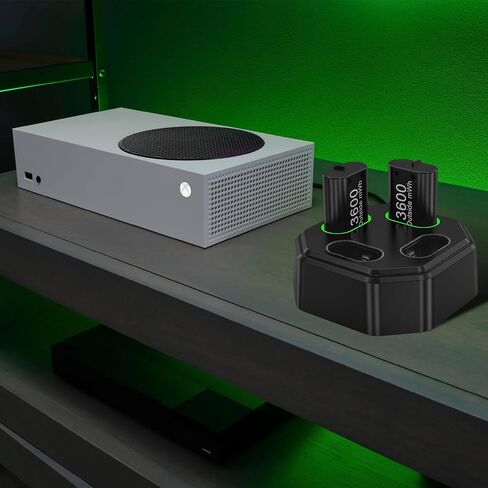 4 Pack Rechargeable Xbox Controller Batteries with Charging Station,Charger Dock with 4 x 3600mWh NiMH Battery for Xbox One/Xbox Series X|S,Xbox One S/X/Elite Controllers in Saudi Arabia