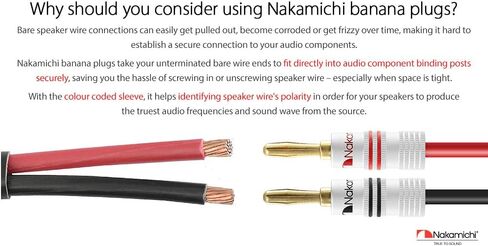 Nakamichi GrubLock Excel Series 24k Gold Plated Banana Plugs, 10-18 AWG in Kuwait