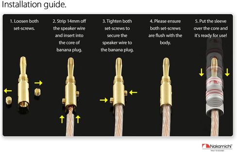 Nakamichi GrubLock Excel Series 24k Gold Plated Banana Plugs, 10-18 AWG in Kuwait
