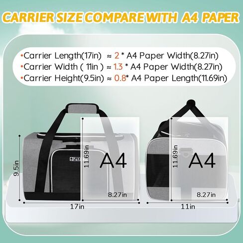 Petskd Pet Carrier 17x13x9.5 معتمد من شركة الطيران الجنوبية الغربية، حقيبة نقل الحيوانات الأليفة للقطط والكلاب الصغيرة، حامل كلب ناعم للحيوانات الأليفة التي يتراوح وزنها من 1 إلى 15 رطل، حامل قطط للكلاب مع سحاب قفل أمان (وردي) in Kuwait