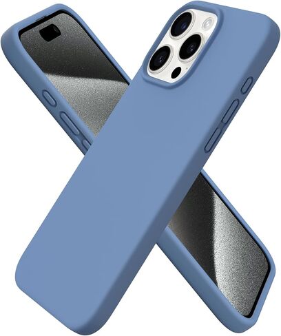ORNARTO متوافق مع حافظة iPhone 15 Pro Max مقاس 6.7 بوصة، حافظة هاتف واقية من السيليكون السائل النحيف 3 طبقات من مطاط الجل الناعم المقاوم للصدمات مع بطانة من الألياف الدقيقة المضادة للخدش - وردي الطباشير in Saudi Arabia