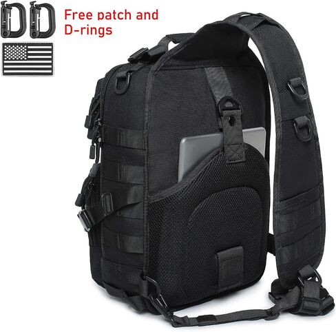 حقيبة ظهر تكتيكية بحمالة كتف عسكرية روفر بحمالة كتف EDC Molle Assault Range حقيبة كروس على الصدر (أسود) in Kuwait