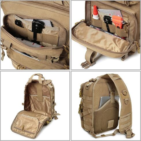 حقيبة ظهر تكتيكية بحمالة كتف عسكرية روفر بحمالة كتف EDC Molle Assault Range حقيبة كروس على الصدر (أسود) in Kuwait